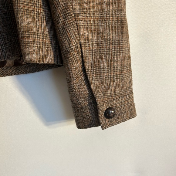BANANA REPUBLIC FACTORY WOOL BLEND (2007) BROWN PLAID FITTED BLAZER SIZE 2 - Picture 5 of 10